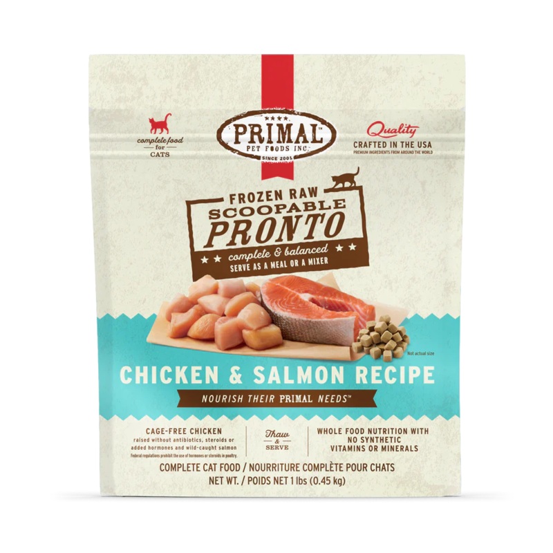 Primal Scoopable Pronto Chicken & Salmon Recipe Raw Frozen Cat Food - 1lb