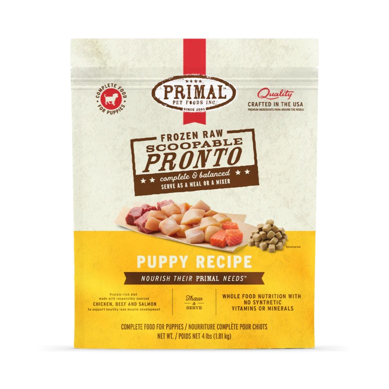 Primal Scoopable Pronto Puppy Recipe Raw Frozen Dog Food - 4lb
