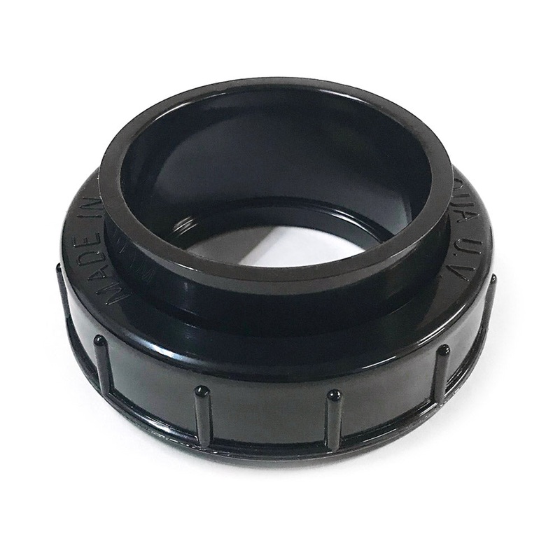 Aqua UV Union Half, 2 Without Thread, with O-Ring and Union Ring, Black