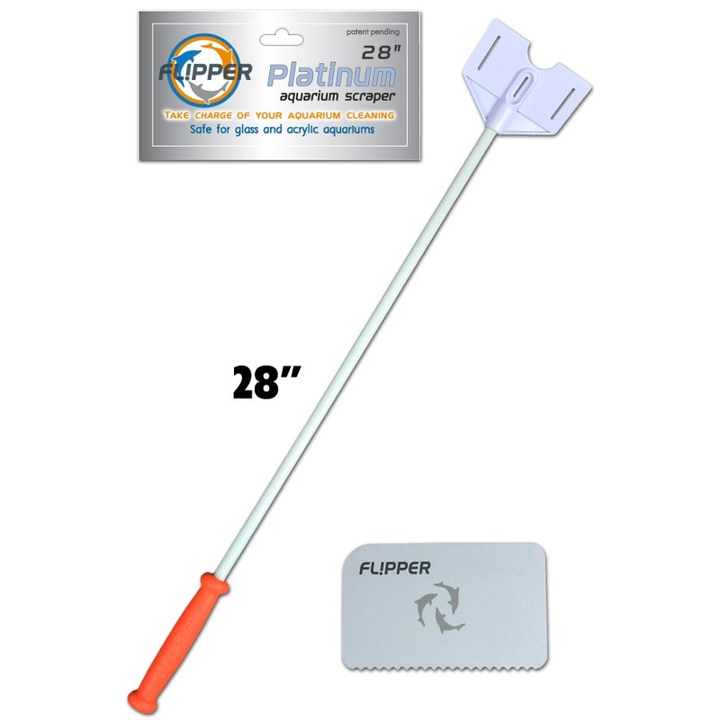 Flipper Platinum Aquarium Scraper for Glass and Acrylic Tanks - 28in