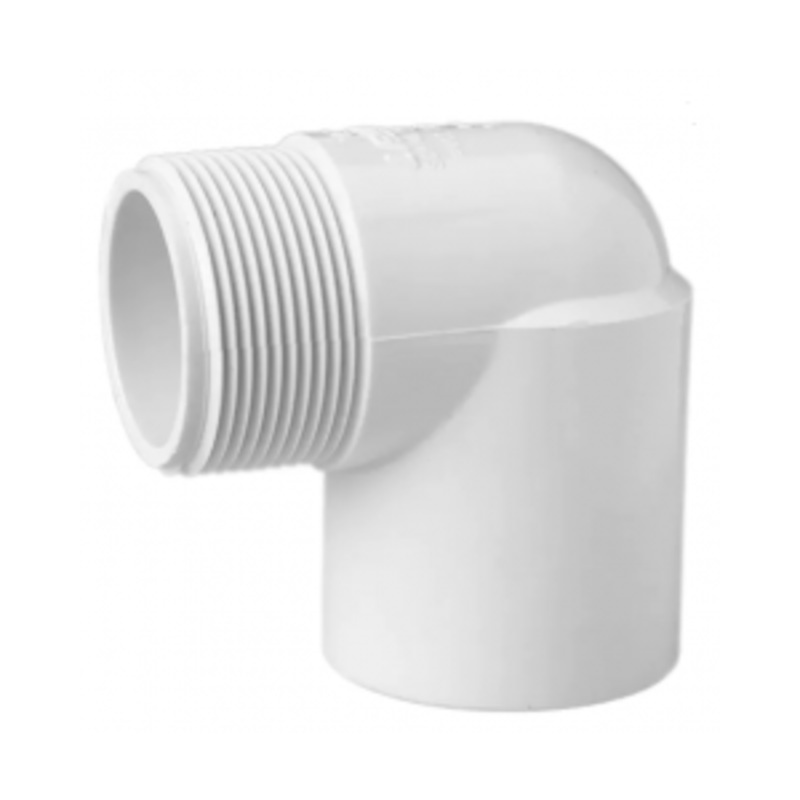 PVC 90 Degree Street Elbow Socket x MPT- 1 1/2 Inch White