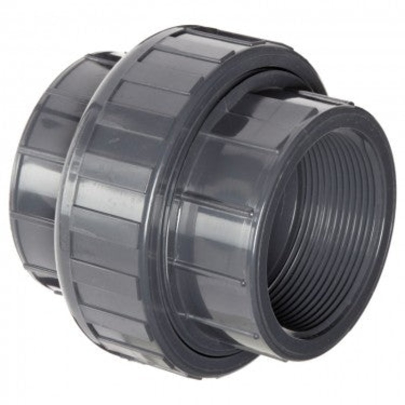 PVC Union Fitting Threaded Grey - 2 Inch