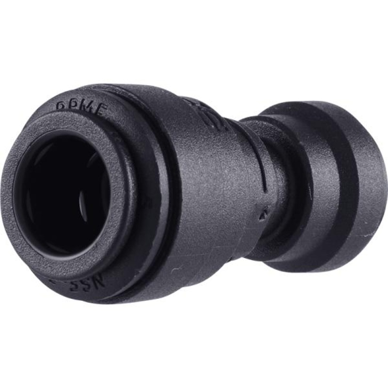 John Guest Reverse Osmosis RO Fitting Black - PP201208E Reducing Union Connector 3-8 Inch x 1-4 Inch