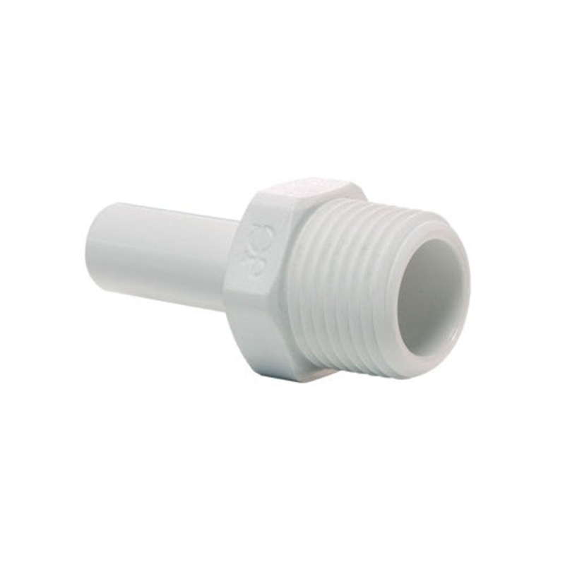 John Guest Reverse Osmosis RO Fitting - PP050822W Stem Adapter 1/4 Inch Tube x 1/4 Inch NPTF Thread