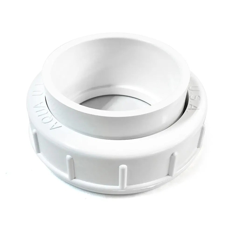 Aqua Ultraviolet Union Half, 2 Without Thread, with O-Ring and Union Ring, White