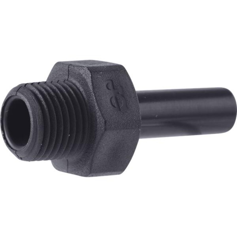 John Guest Reverse Osmosis RO Fitting Black - PP050821E Black Stem Adapter 1/4 Inch x 1/8 Inch (NPTF Thread)