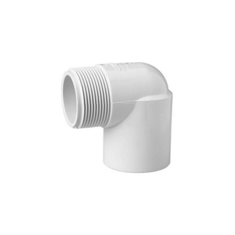 PVC 90 Degree Street Elbow Socket x MPT- 1 Inch White
