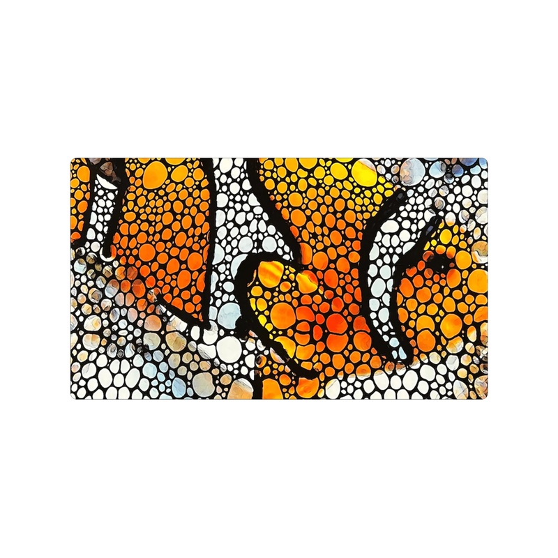 Flipper Aquarium Mat with Clownfish Artwork  waterproof and cushioned for Aquariums, Floor Mat, Desk Pad, and Decorative Gift for Hobbyists
