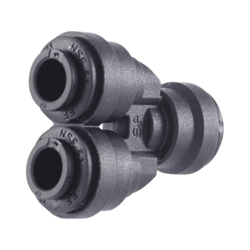 John Guest Reverse Osmosis RO Fitting Black - PP2308E Black Two Way Divider 1/4 Inch