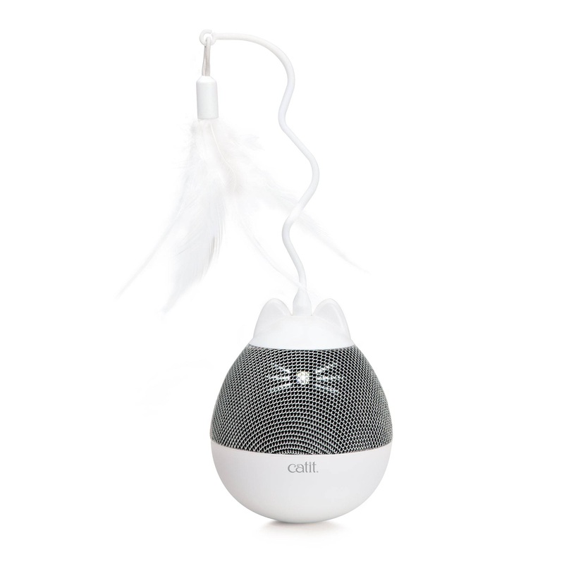 Catit PIXI Spinner Electronic Cat Toy - White & Grey