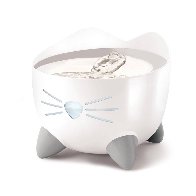 Catit PIXI Fountain - White with Stainless Steel Top - 2.5L
