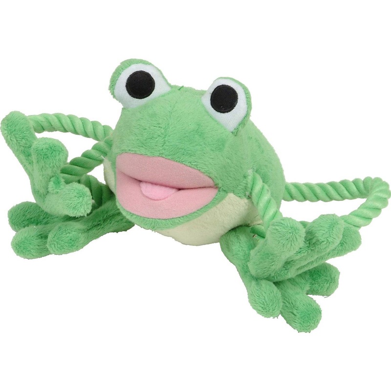 Dogit inPuppy Luvzin Plush Dog Toy with Squeaker - Green Frog
