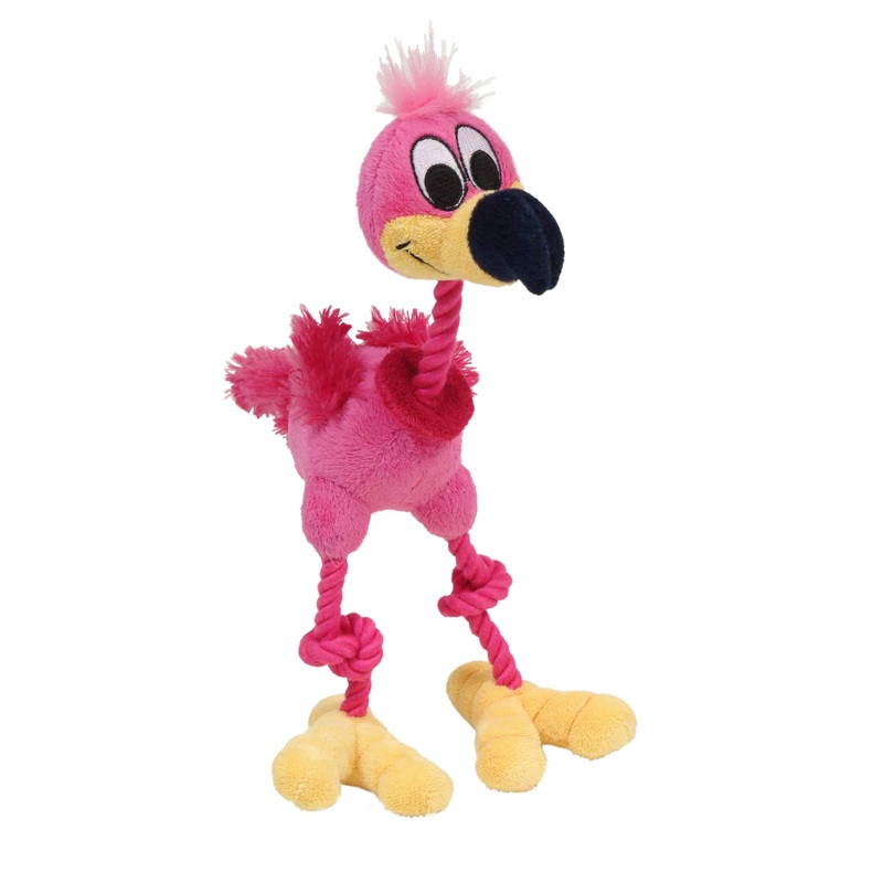 Dogit inPuppy Luvzin Plush Dog Toy with Squeaker - Pink Flamingo