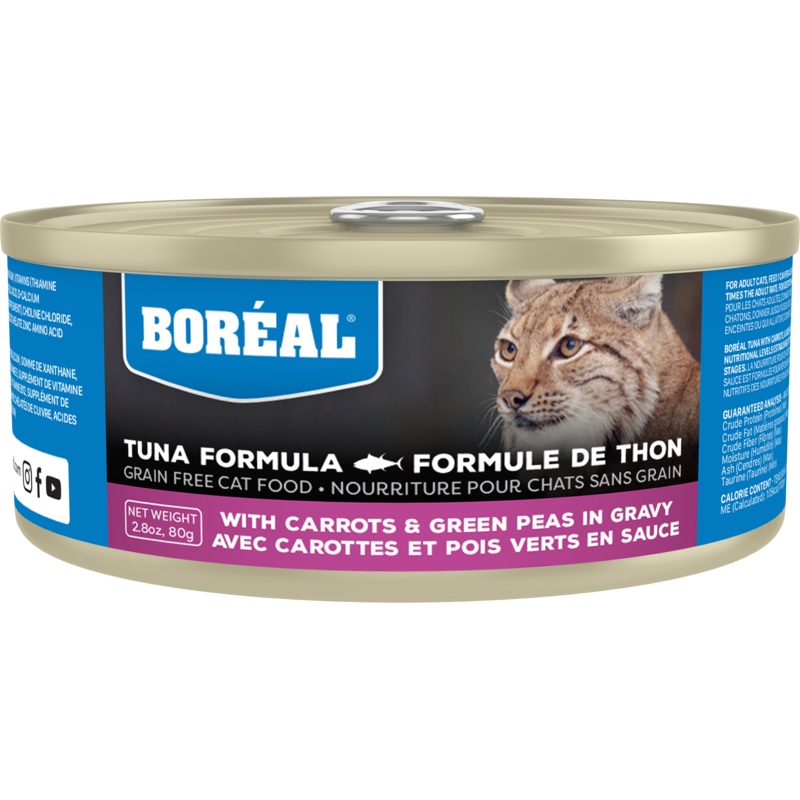 Boreal Red Tuna, Carrot & Green Pea in Gravy Wet Cat Food Can - 80g