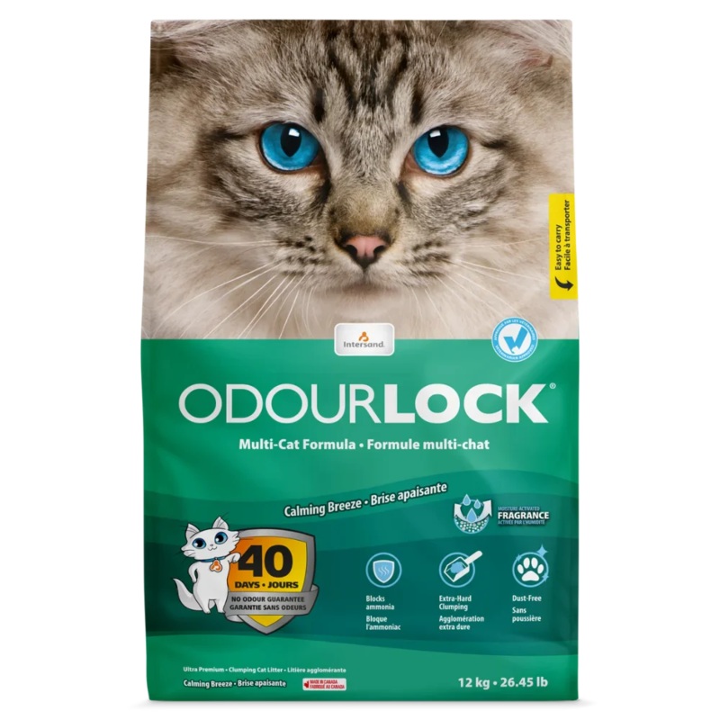OdourLock Calming Breeze Scent Premium Cat Litter - 12kg