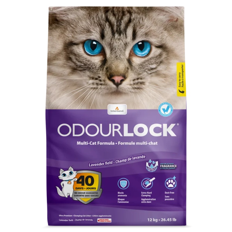OdourLock Lavender Field Scent Premium Cat Litter - 12kg