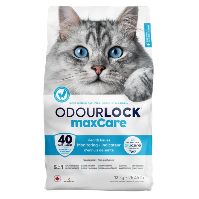 OdourLock maxCare Ultra Premium Health Monitoring Cat Litter - 12kg