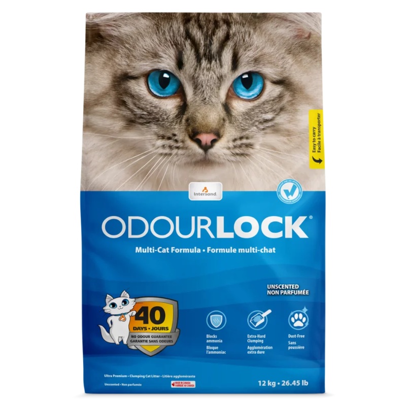 OdourLock Unscented Premium Cat Litter - 12kg