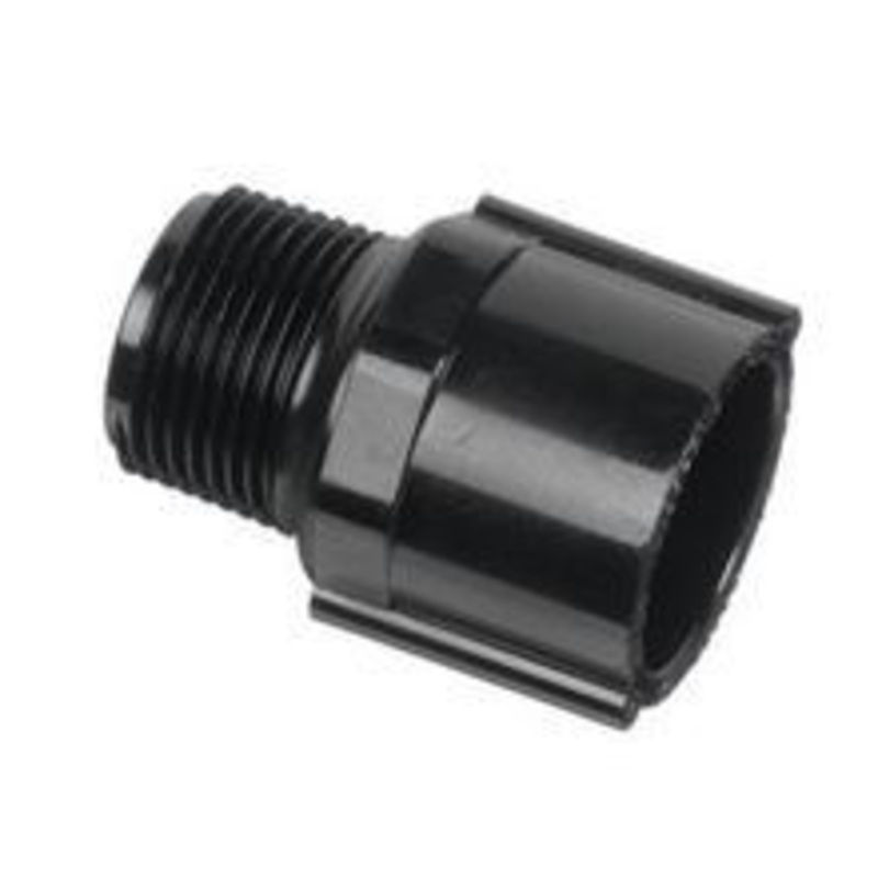 PVC Male Adapter SxT - 1/2 Inch Black