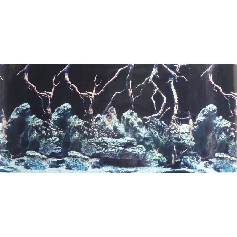 Background scene Undersea/Rock & wood aquarium 60cm high