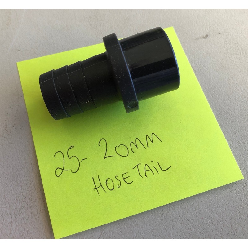 25MM TO 20MM BARBED HOSETAIL ADAPTER
