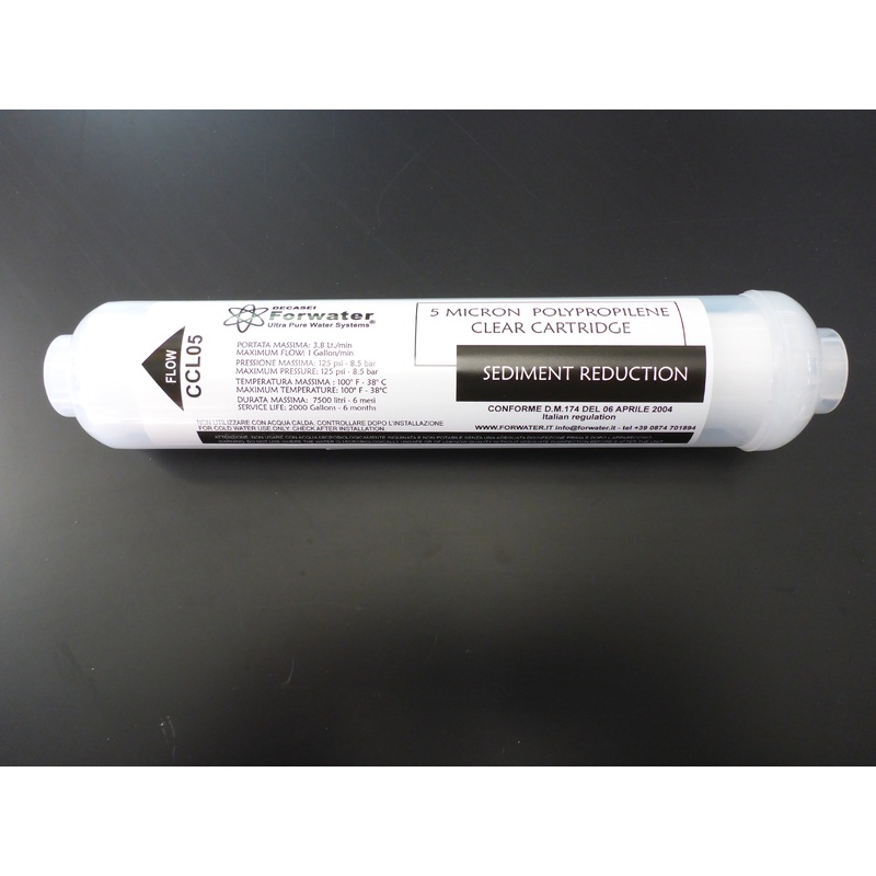 Forwater 5 micron in line sediment cartridge (transparent)