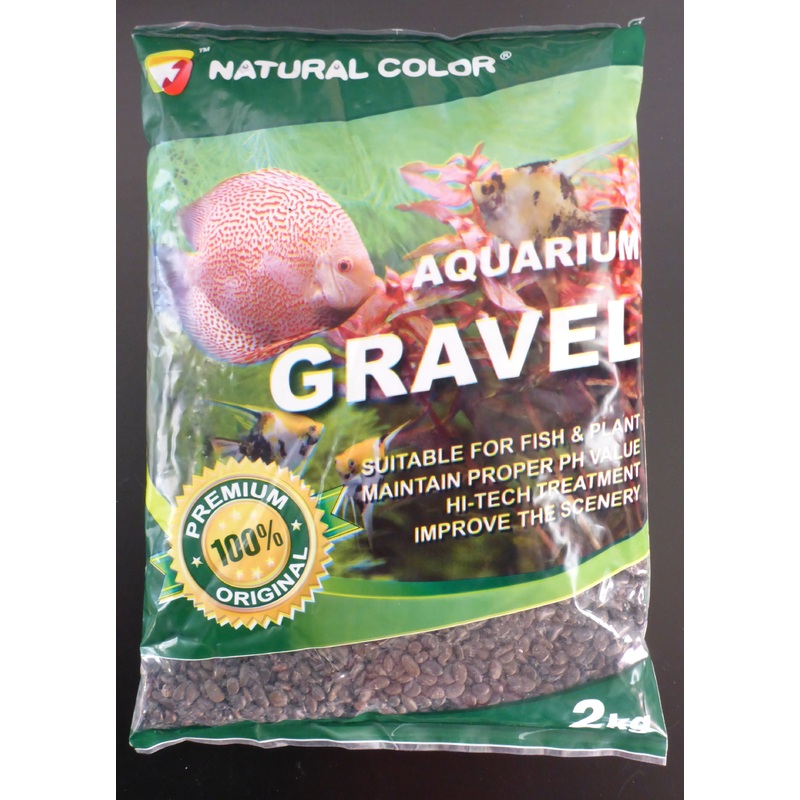 Natural Colour black pebble gravel 2-3mm 2kg bag