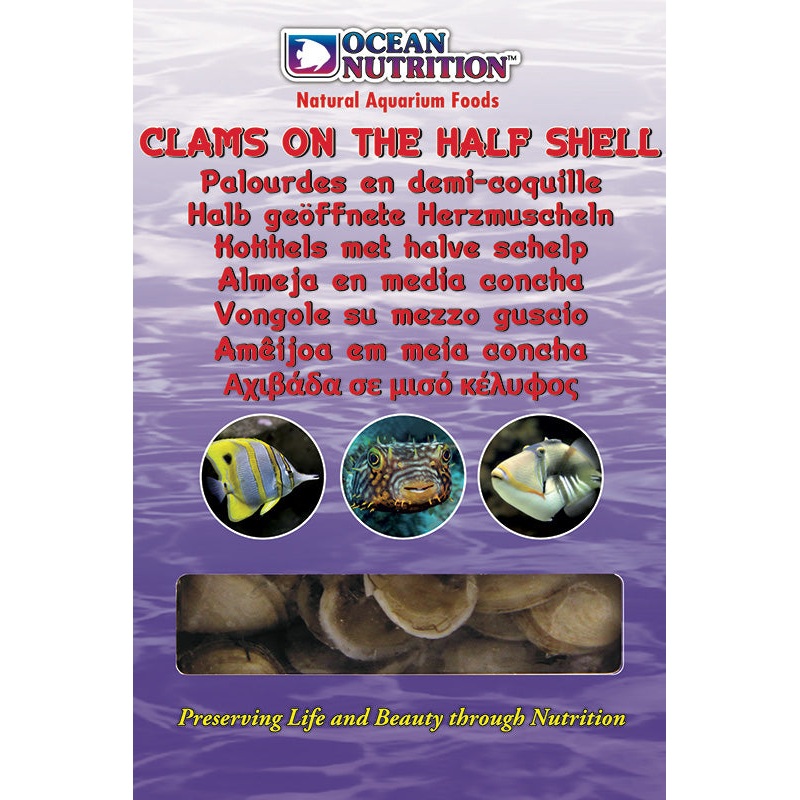 Ocean Nutrition Frozen Clams on the Half Shell 100g