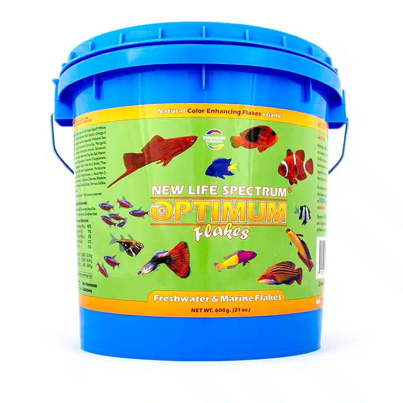 New Life Spectrum Optimum Flakes Freshwater & Marine Floating 600g EXP 06/25