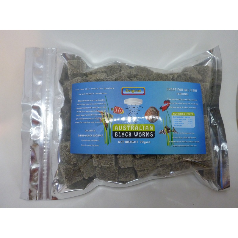 Freeze dried blackworm cubes 50g
