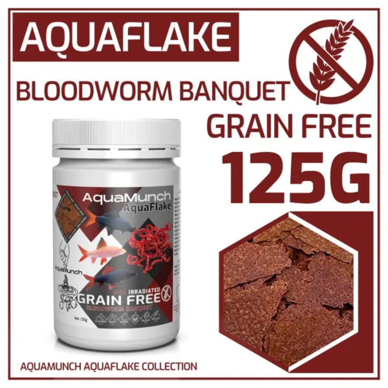 AquaMunch AquaFlake Bloodworm Banquet Flake 125g