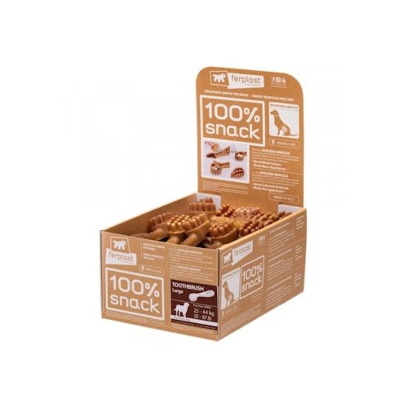 Ferplast 100% Natural Dental Snack for Dogs - Immune Boosting & Plaque Reducing Toothbrush Treat