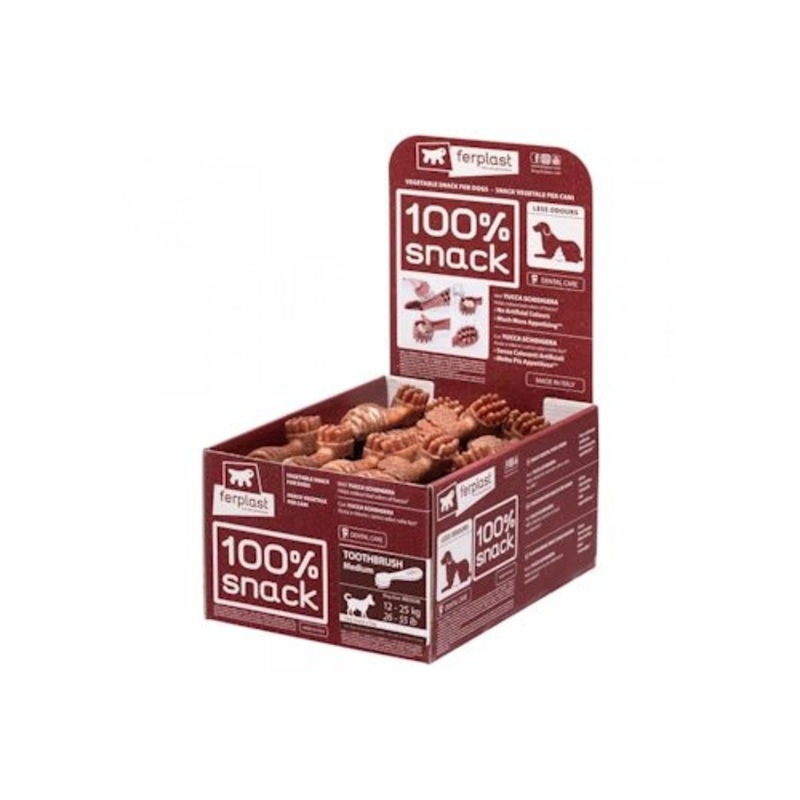 Ferplast 100% Vegetable Dental Snack for Dogs - Medium Size for Waste Odor Control & Oral Health