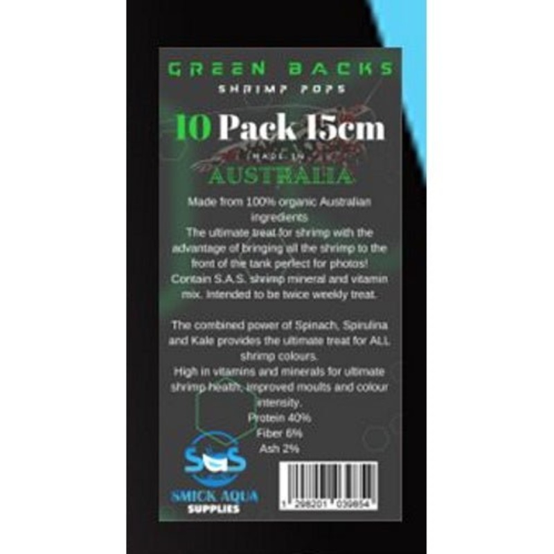 SAS Shrimp Pops 15cm - Green Bars