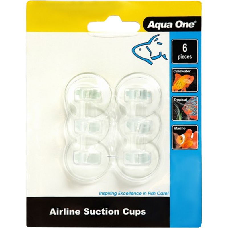 AQUA ONE AIRLINE SUCTION CUPS 6 PACK