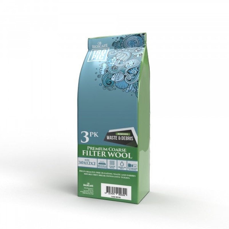 Bioscape Premium Coarse Filter Wool 3 Pack - Blue