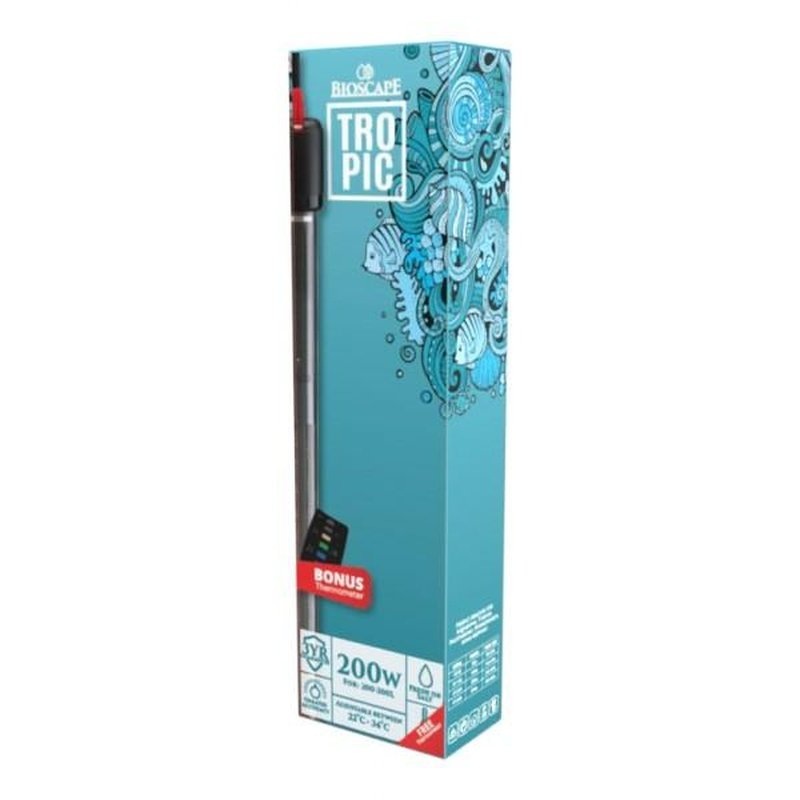 Bioscape Tropic Aquarium Heater 200W 32.5cm (200-300L)