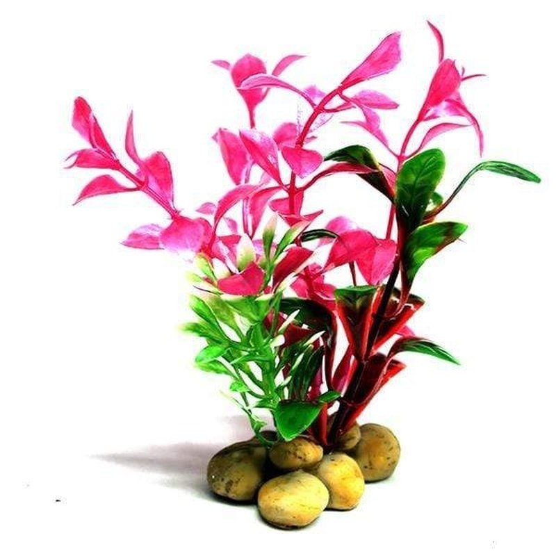Aquatopia Pink Plant with Pebble Base 10cm
