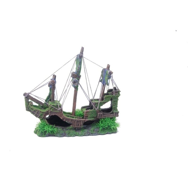 Aquatopia Sailing Ship with Moss 30 x 12 x 27 cm