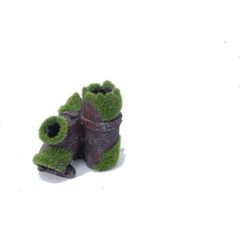 Aquatopia Sewer Pipe with Moss 9 x 10 x 12 cm