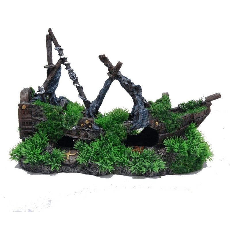 Aquatopia Shipwreck with Moss 30 x 15 x 21 cm