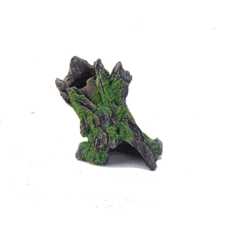 Aquatopia Tree Stump Falling with Moss 12 x 7 x 12 cm