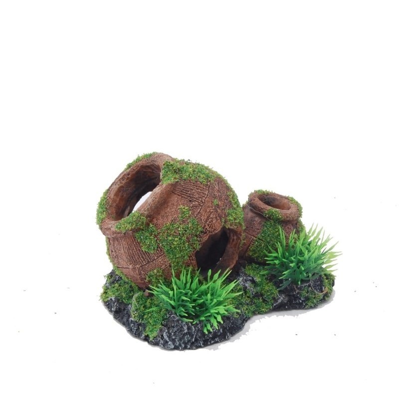 Aquatopia Clay Pot with Moss 12 x 9 x 8cm