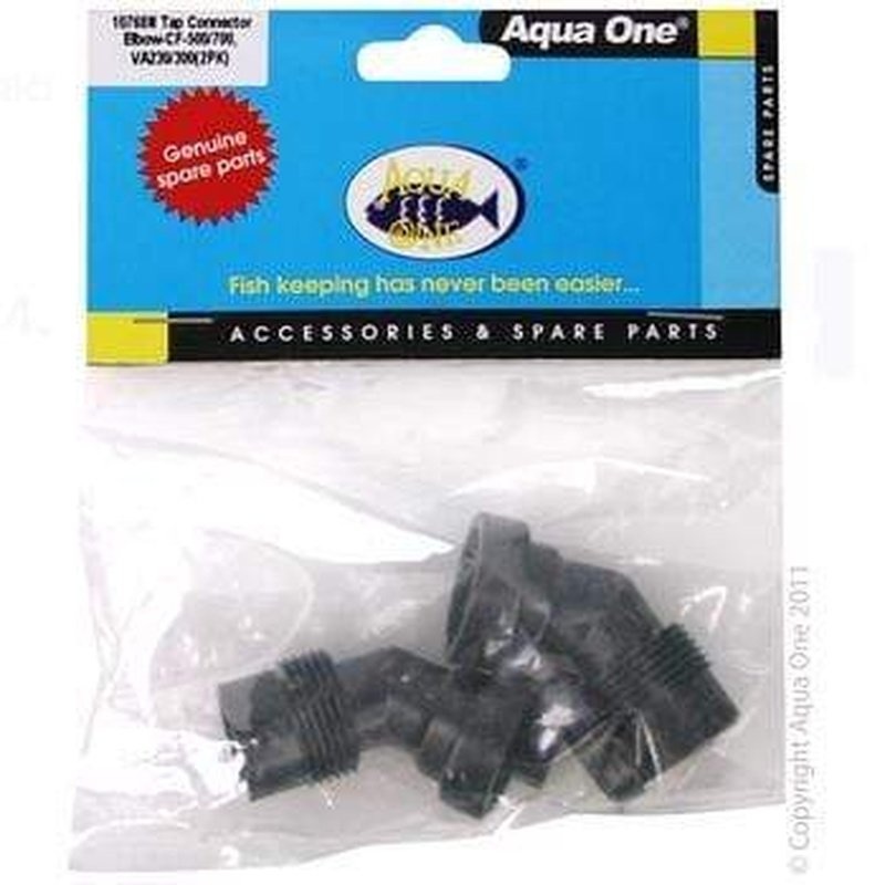 Aqua One Tap Connector Elbow 2pk - Aquis 500 700 550 750 VA230 300 - 10768n