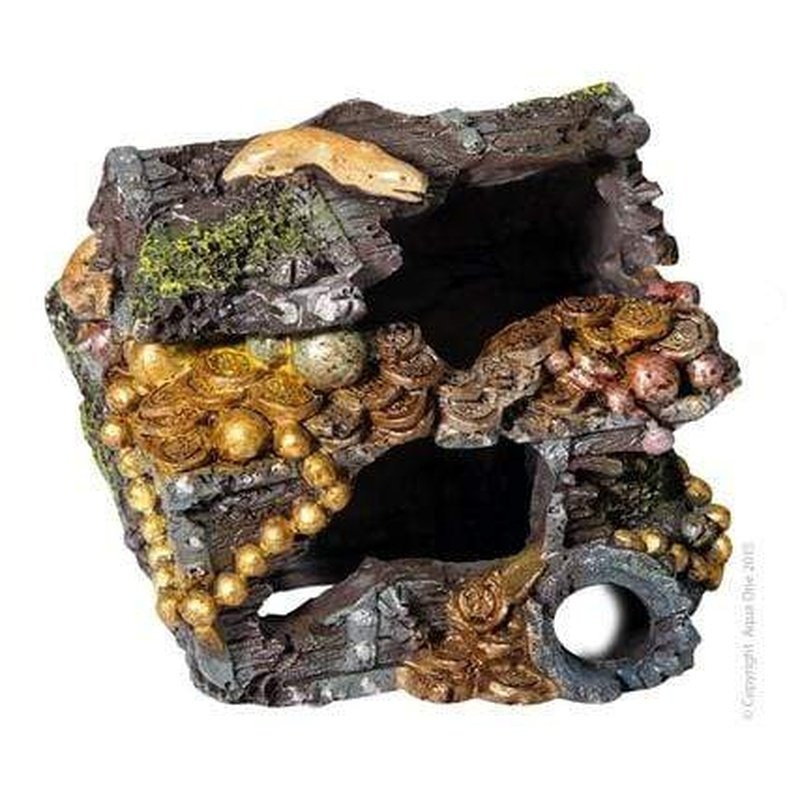 Aqua One Treasure Chest with Coins - 14.5 x 12 x 12