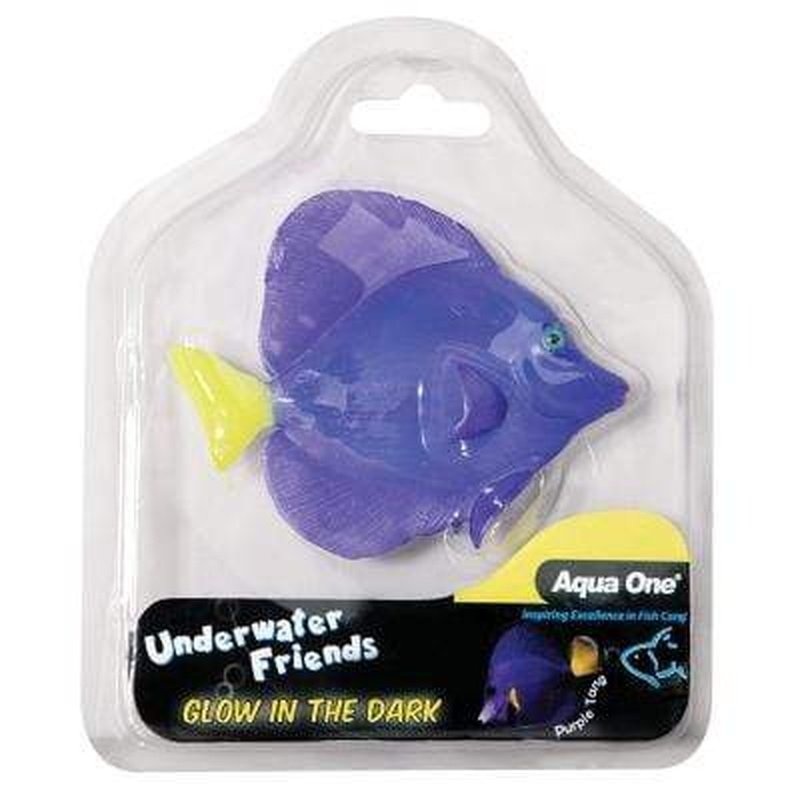 Aqua One Underwater Friends Glow in the Dark Floating Purple Tang