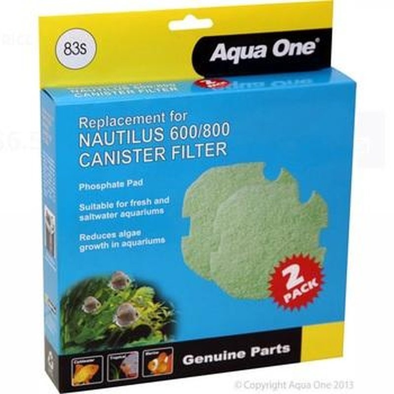 Aqua One Phosphate Sponge 2pk 83s - Nautilus 600/800 - 25083s