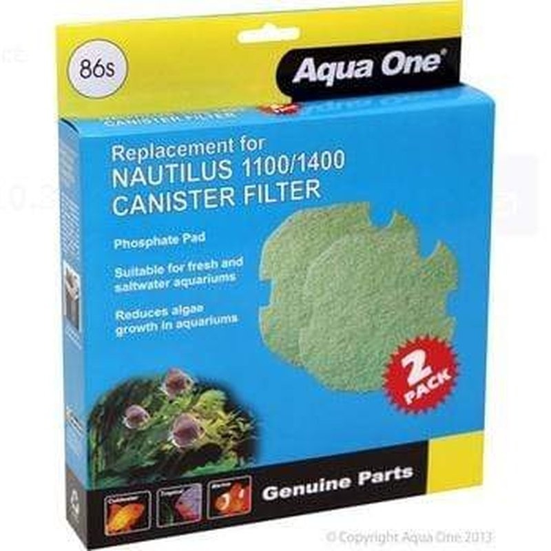 Aqua One Phosphate Sponge 2pk 86s - Nautilus 1100/1400 - 25086s