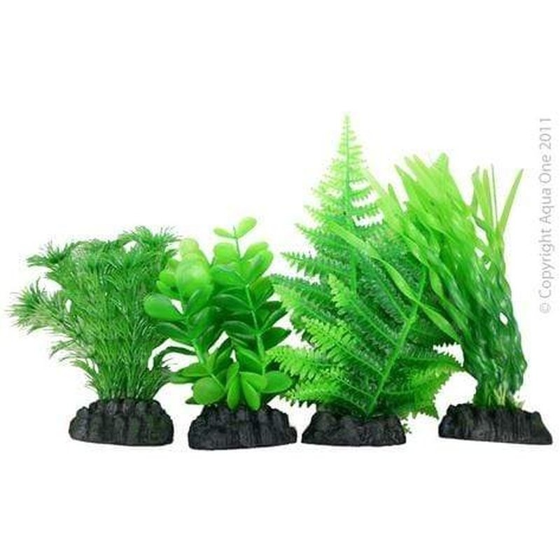 Aqua One Plastic Plant 4 Pack - Mix 5