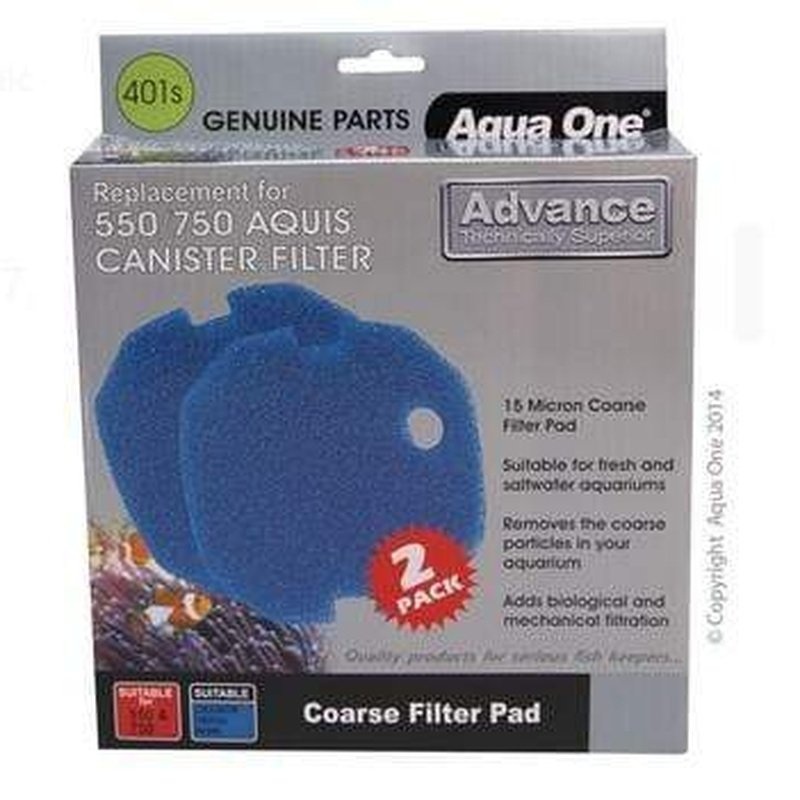 Aqua One Sponge 15ppi 2pk 401s - Aquis 550/750 - 25401s
